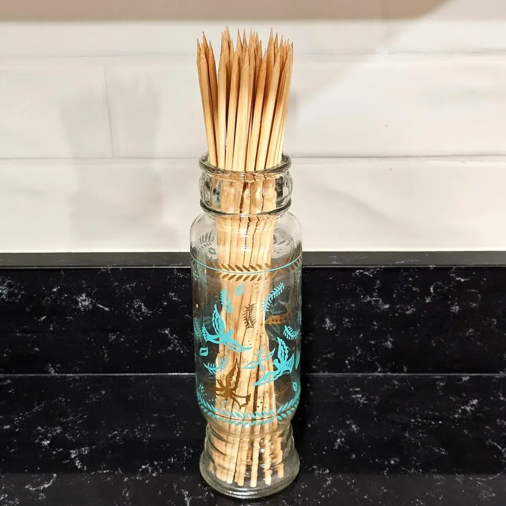 Vintage Georges Briard 22K Gold Birds Of Paradise Glass Bottle 1960s MCM
